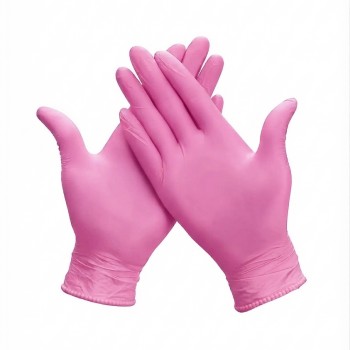  PEMBE NİTRİL ELDİVEN