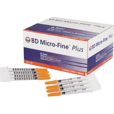 BD MİCRO FİNE 30G 8MM ENJEKTÖR 100'LÜ BD MİCRO FİNE 30G 8MM ENJEKTÖR 100'LÜ